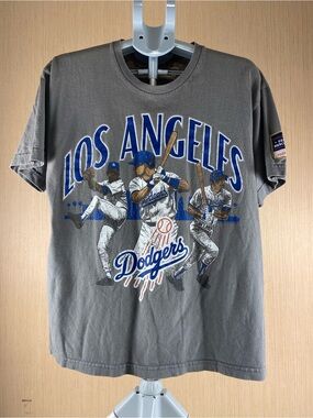 Mitchell & Ness LA Dodgers MLB Graphic Tee Gray Large